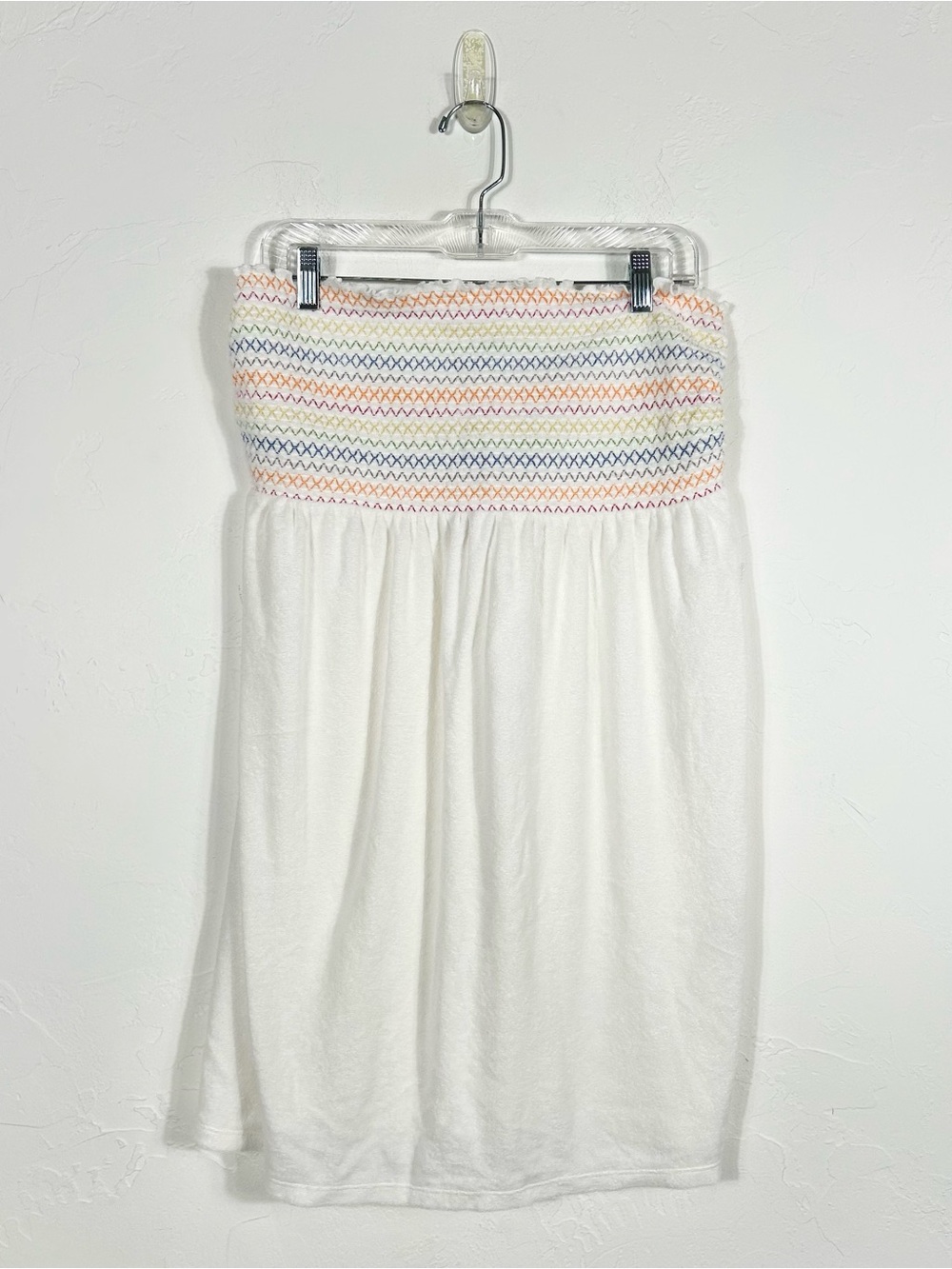 NWT Wild Fable Target Convertible Smocked Terry Cloth Tube Mini Dress White XL